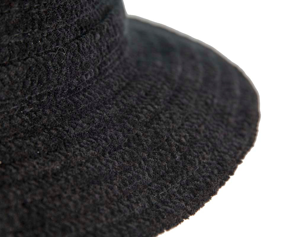 Soft black bucket hat