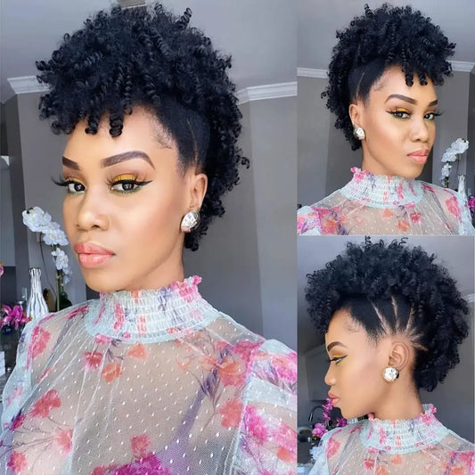 Synthetic High Puff Afro Mohawk Ponytail Extension