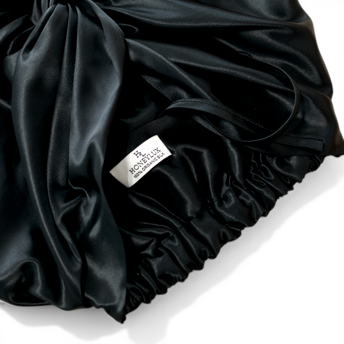 Organic Silk Hair Bonnet - Midnight Black