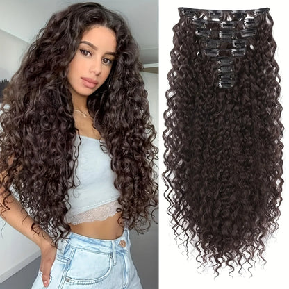 9PCS 22 Inch Curly Clip In Hair Extensions