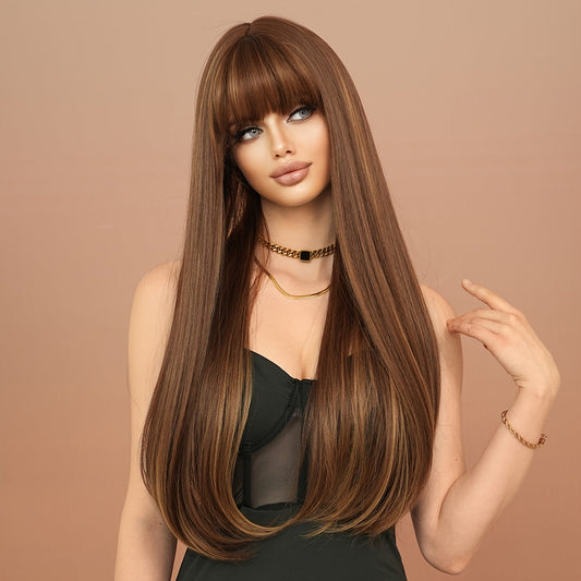 Chic Ombre Honey Brown Wig