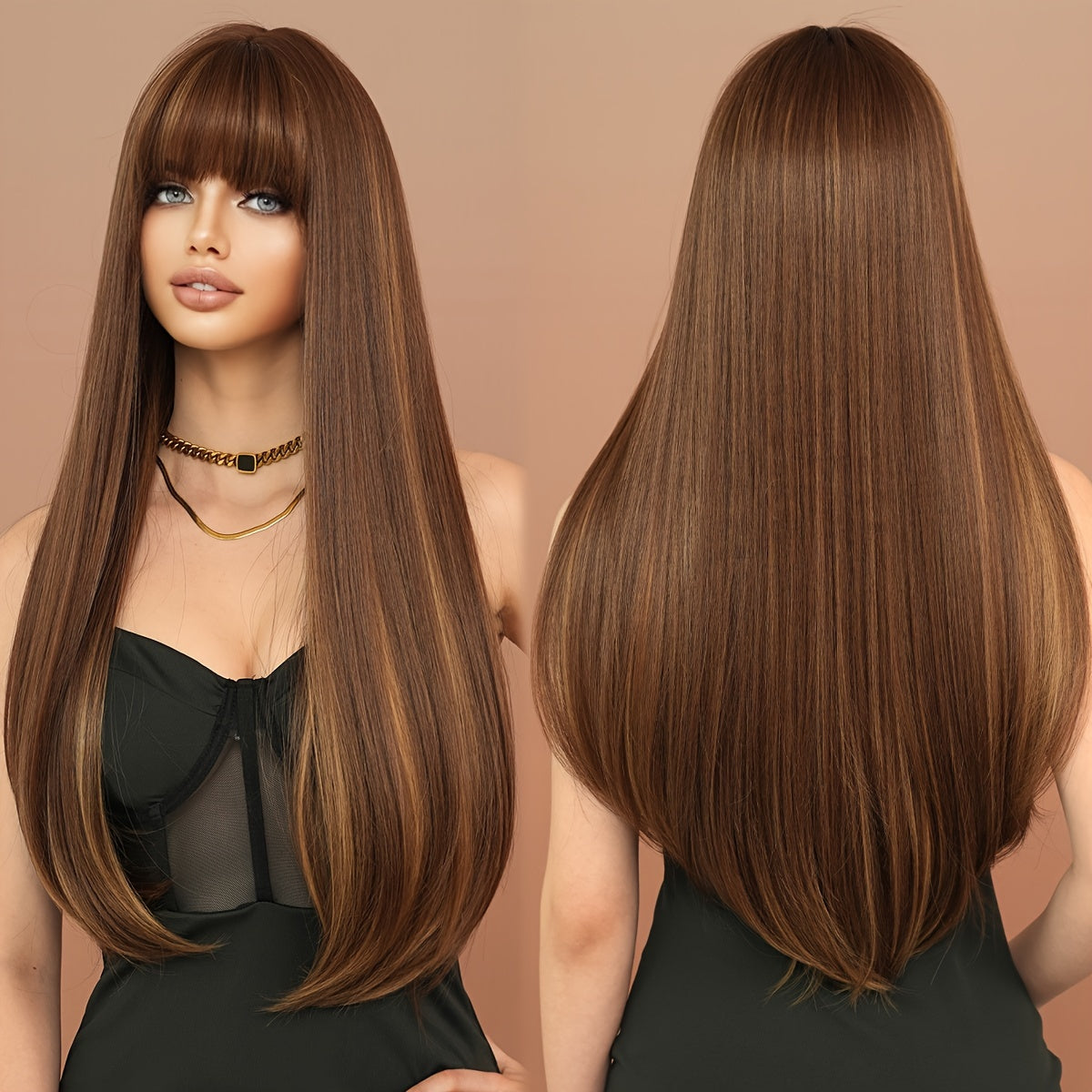 Chic Ombre Honey Brown Wig