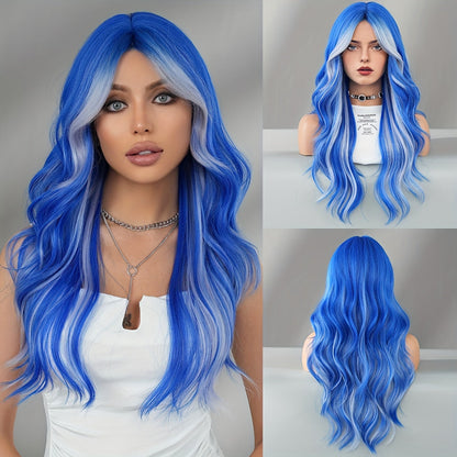 NAMM Glamorous Black & Green Highlight Wig