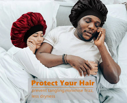 3PCS/LOT Men Silky Durag Long Tail Pirate Hat Headband Turban Dome Wave Cap Unisex Cap Elastic Band Satin Bonnet