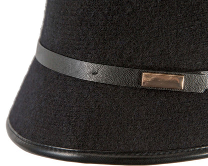 Black cloche hat
