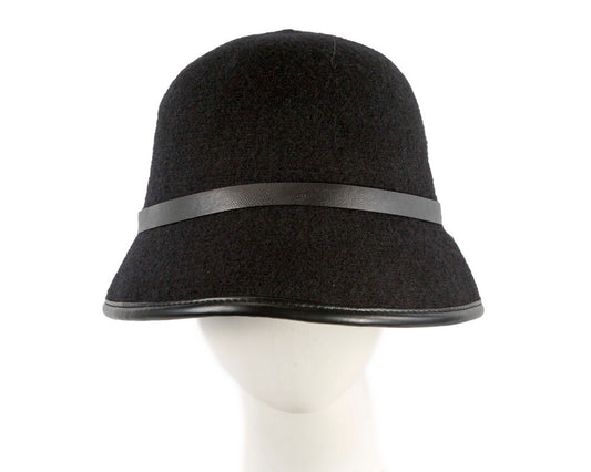 Black cloche hat