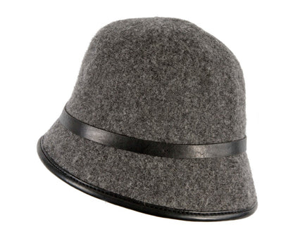 Grey cloche hat