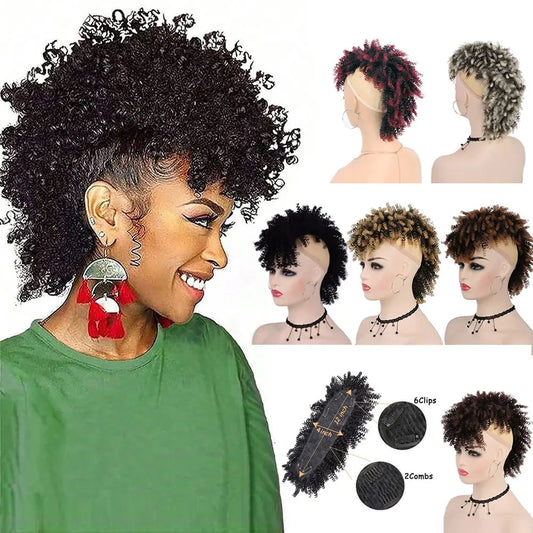 Synthetic High Puff Afro Mohawk Ponytail Extension