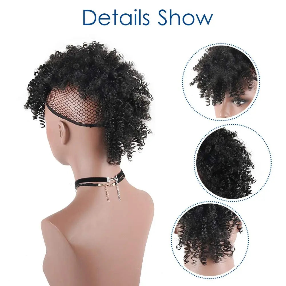Synthetic High Puff Afro Mohawk Ponytail Extension