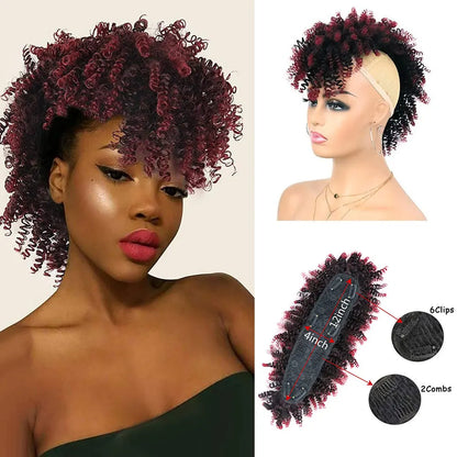 Synthetic High Puff Afro Mohawk Ponytail Extension