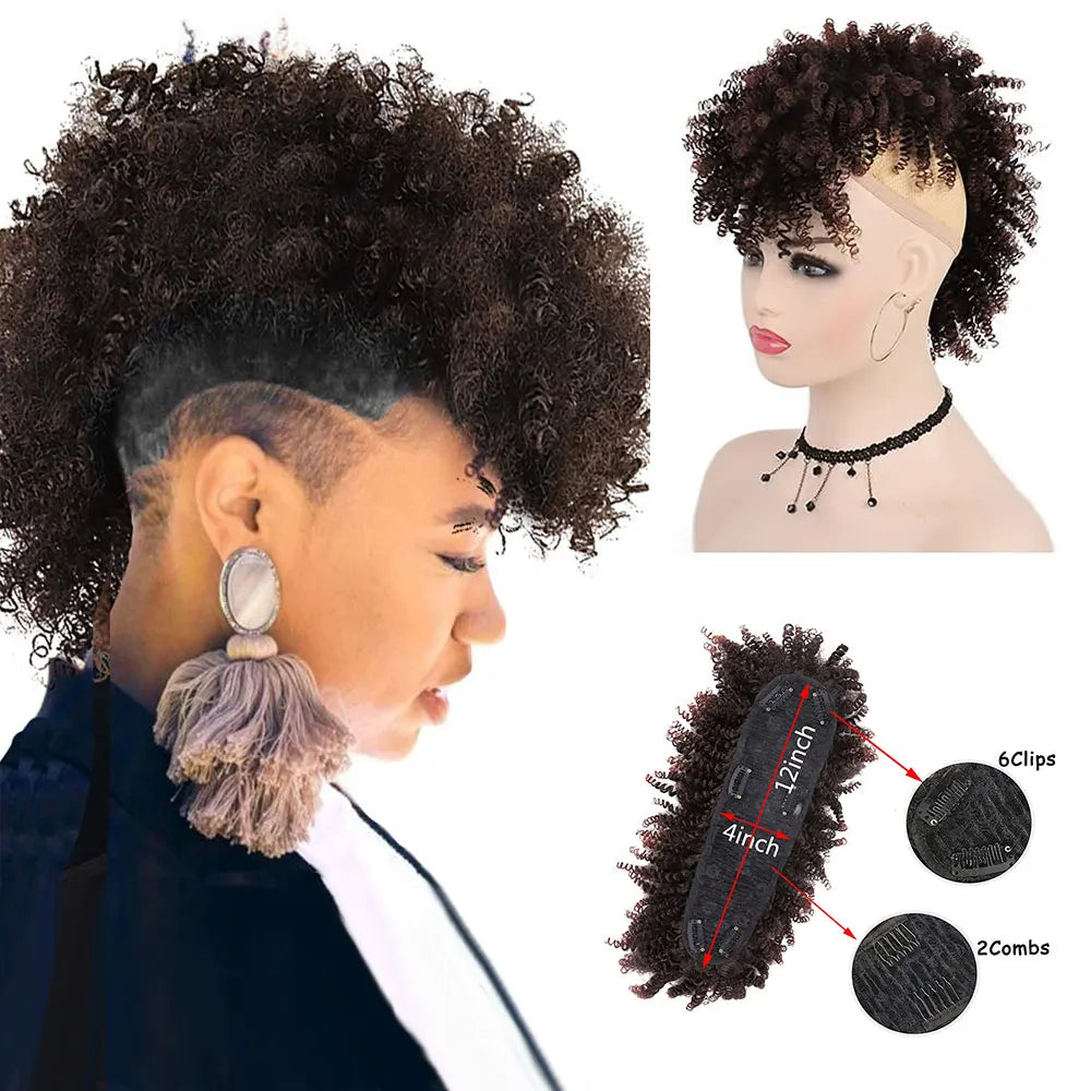Synthetic High Puff Afro Mohawk Ponytail Extension