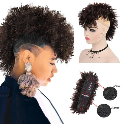 Synthetic High Puff Afro Mohawk Ponytail Extension