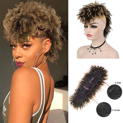 Synthetic High Puff Afro Mohawk Ponytail Extension