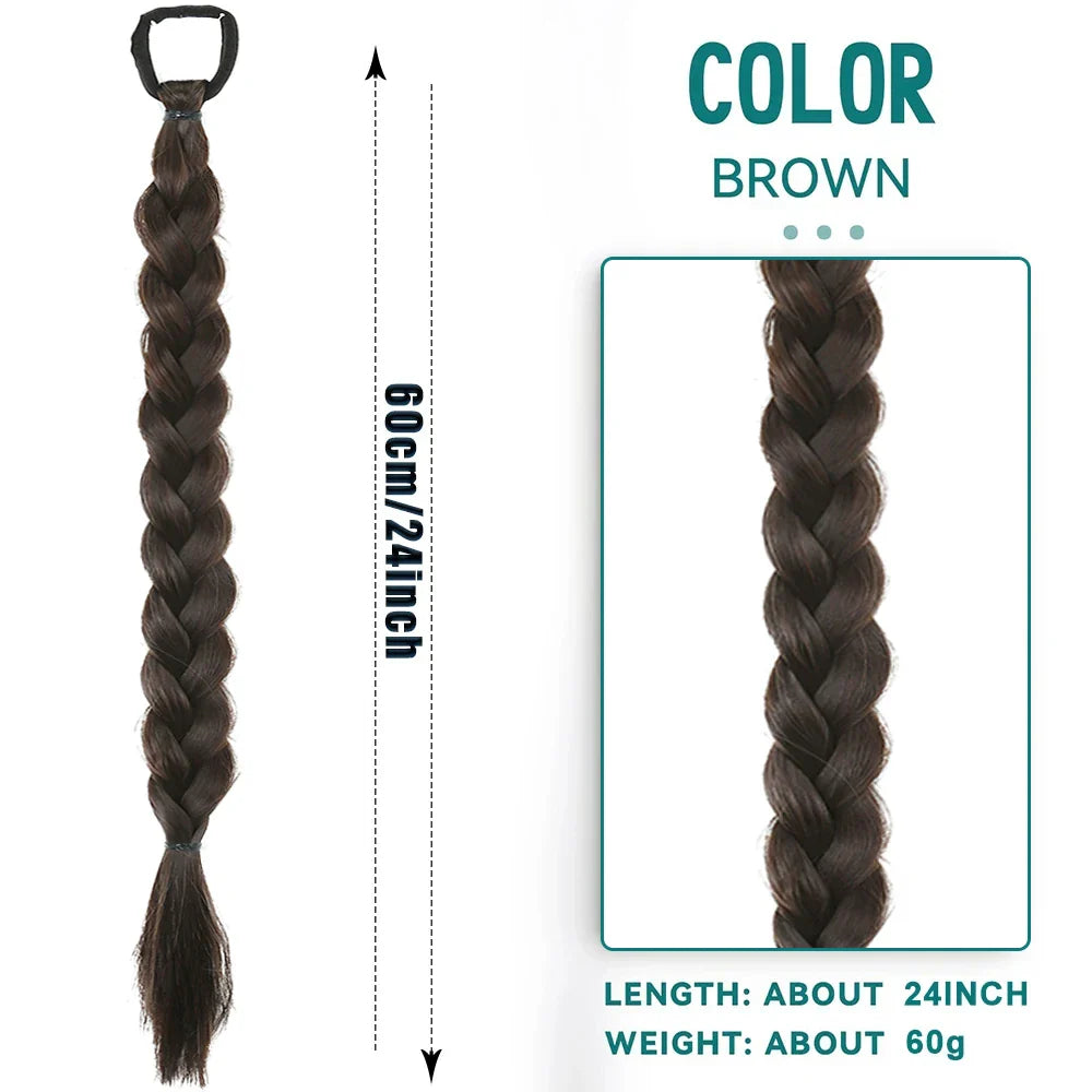 Synthetic Long Twist Braid Ponytail Extensions