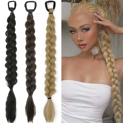 Synthetic Long Twist Braid Ponytail Extensions