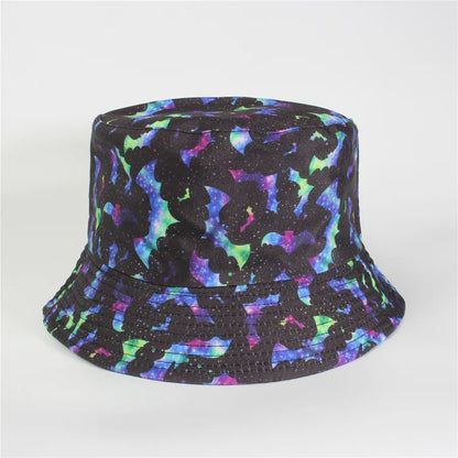 Double-Sided Fisherman Hat Women's Floral Print Sunshade Leaf Animal Cartoon Bucket Cap Spring Summer Elegant Casual Style