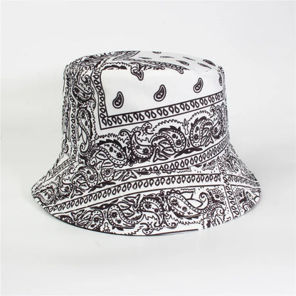 Double-Sided Fisherman Hat Women's Floral Print Sunshade Leaf Animal Cartoon Bucket Cap Spring Summer Elegant Casual Style