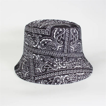 Double-Sided Fisherman Hat Women's Floral Print Sunshade Leaf Animal Cartoon Bucket Cap Spring Summer Elegant Casual Style